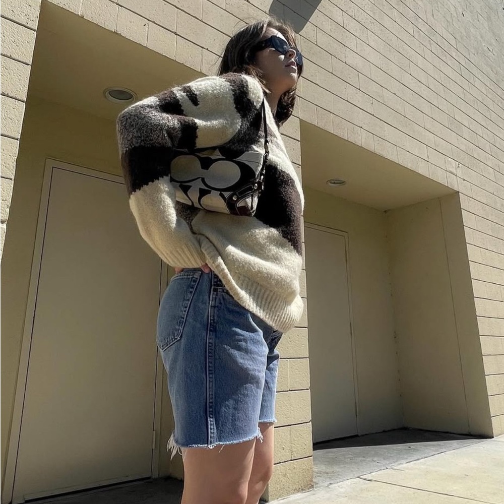 Zara Men’s Brown and Cream Pattern Sweater